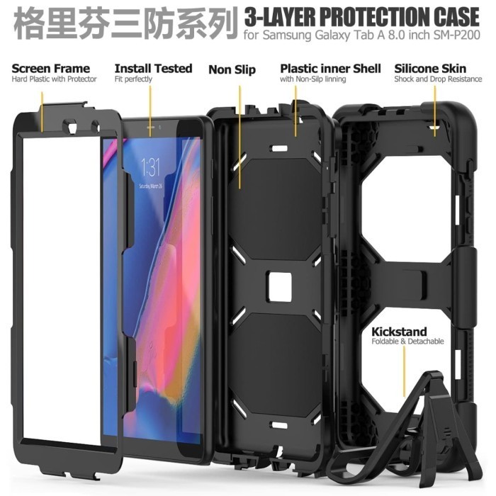 Jual Samsung Tab A8 P200 P205 2019 Rugged Armor Casing Hard Case ...