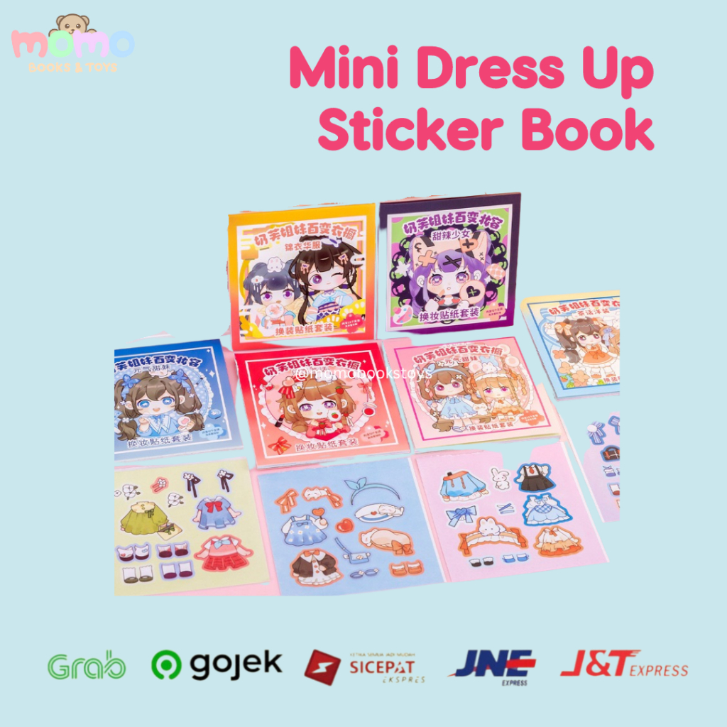 Jual [MOMO] Sticker Book Mini Dress Up Karakter | Buku Stiker Anak TK ...