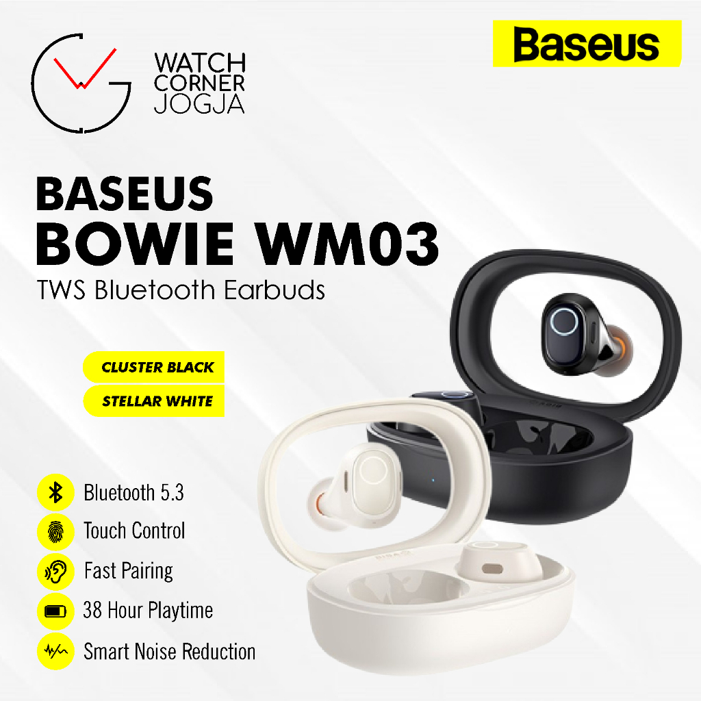 Jual BASEUS BOWIE WM03 TRUE WIRELESS BLUETOOTH EARPHONE TWS MINI ...