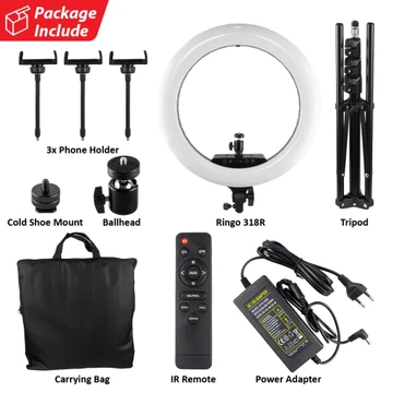Takara RINGO 318R 18 Inch RGB Bi Color LED Ring Light Ringlight Kit