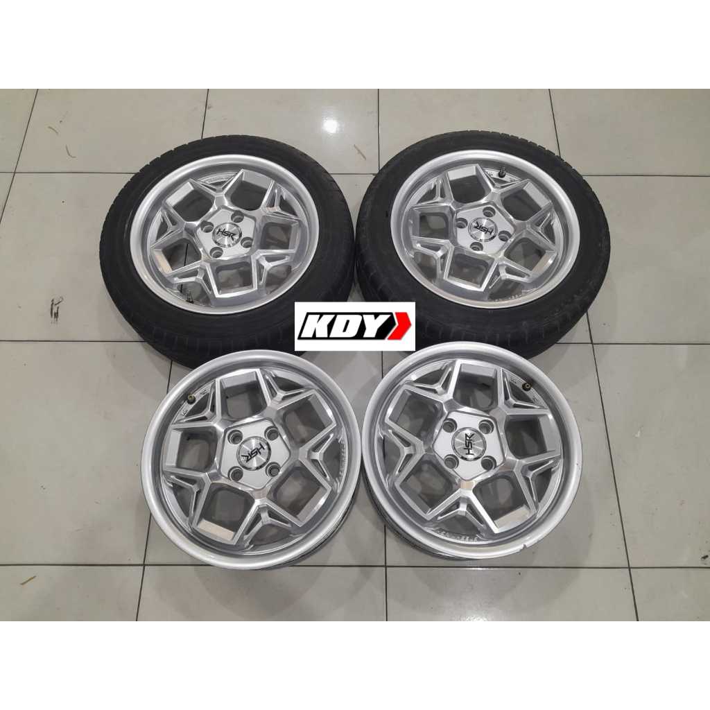 Jual VELG HSR seken tipe WASILE R15 pcd 4X100 Silver Polish + BAN ...