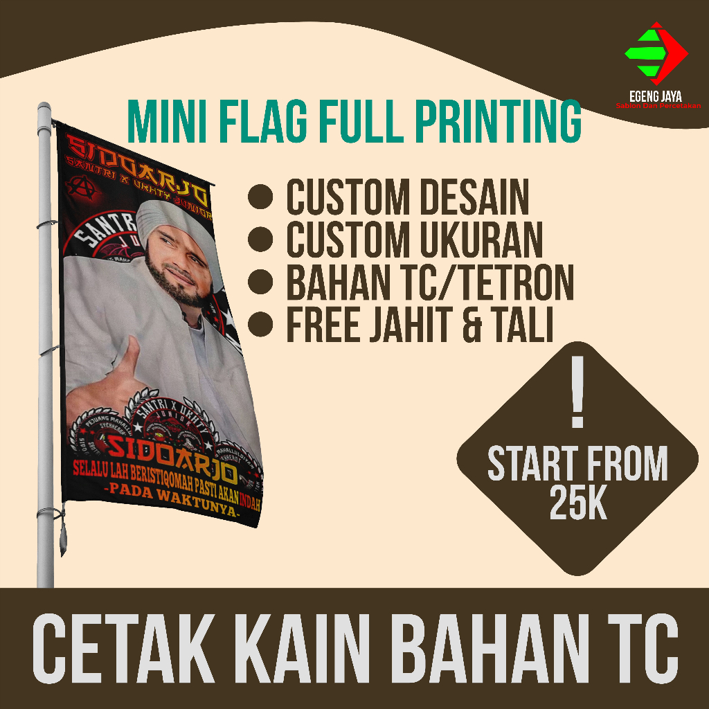 Jual Cetak BENDERA Custom Full Printing, Bahan TC | Shopee Indonesia