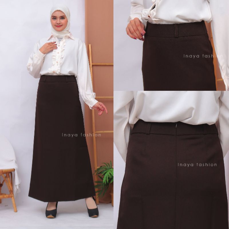 Jual VALUE PACK Rok Kerja Panjang Hitam Rok A Line Bahan Formal Kantor ...