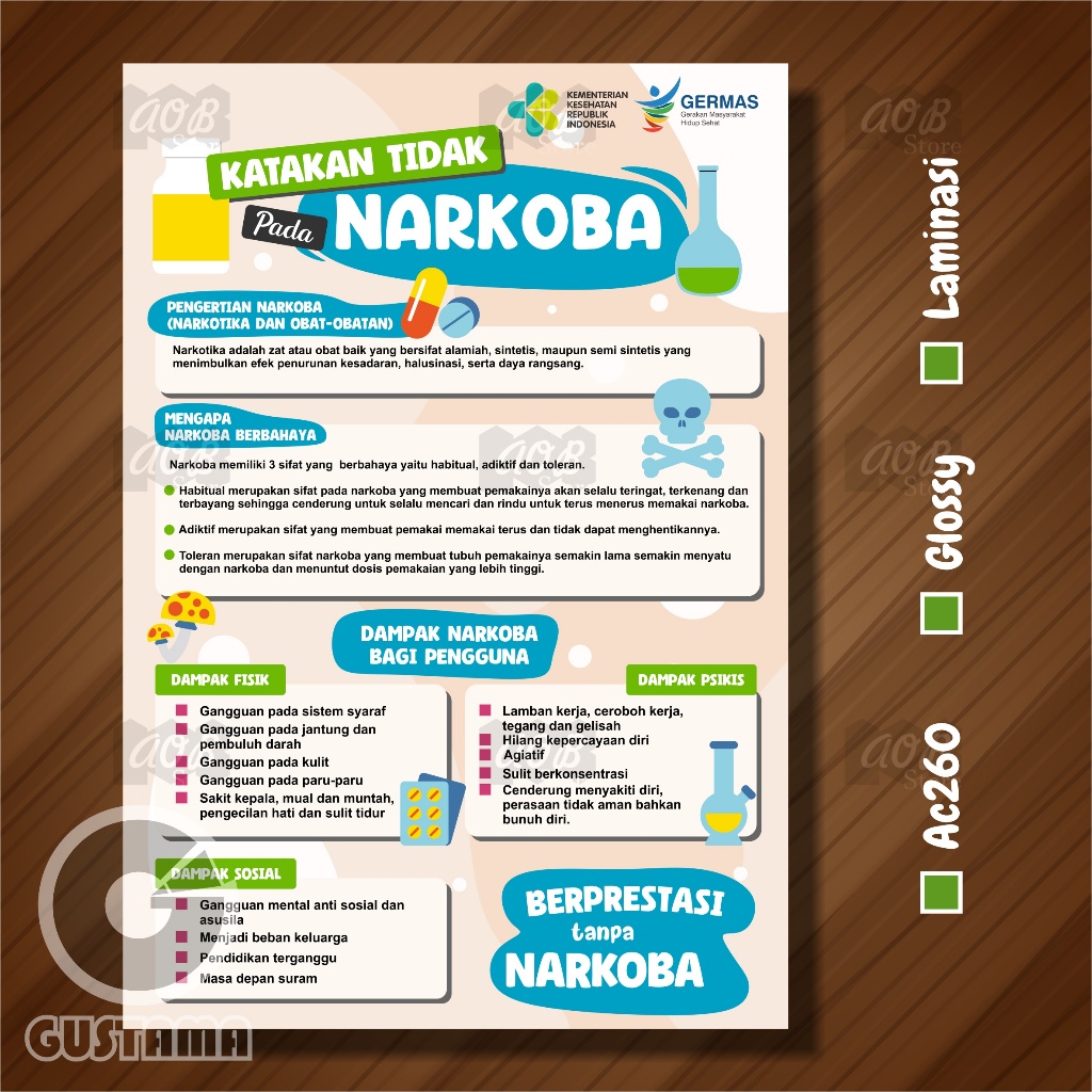 Jual Poster Katakan Tidak Pada Narkoba Poster Edukasi Laminasi A3 Shopee Indonesia