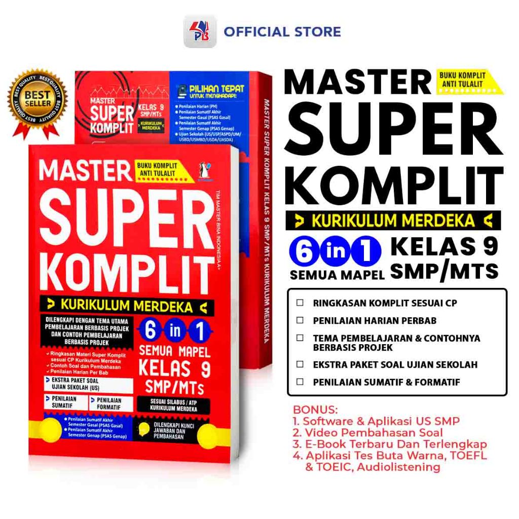 Jual Buku Ujian Smp Mts Kelas 9 Master Super Komplit Kelas 9 Smp Mts