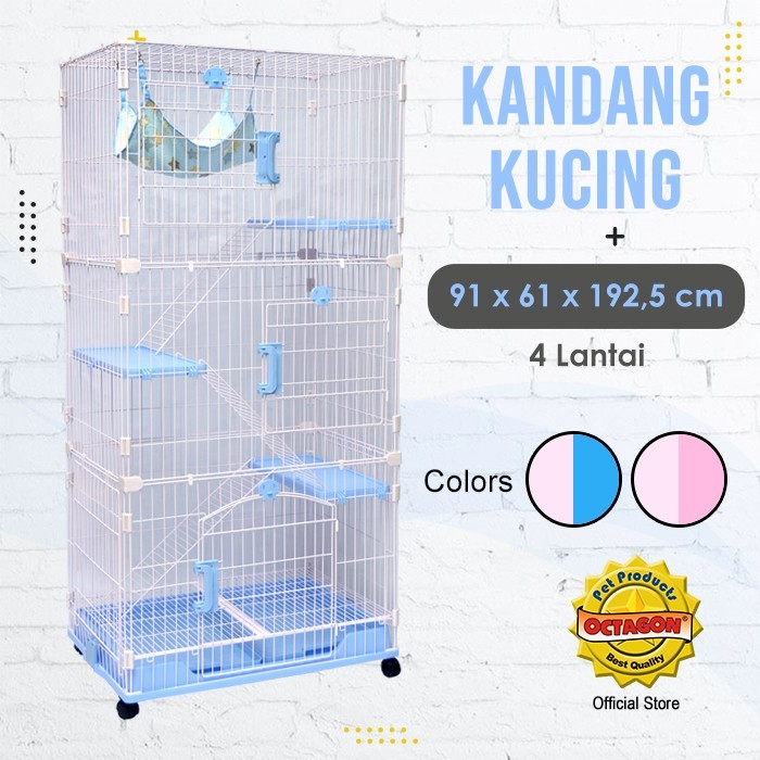 Jual Cat Cage Octagon 4 Lantai Hammock Roda - Kandang Kucing Premium ...