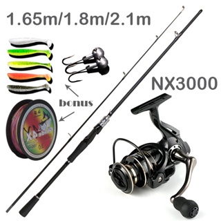 🔥Malaysia Fishing Rod+Reel Set Joran Pancing 1.2m/1.65m Spinning Rod With  Gear Ratio 5.2:1 Fishing Reel Pancing