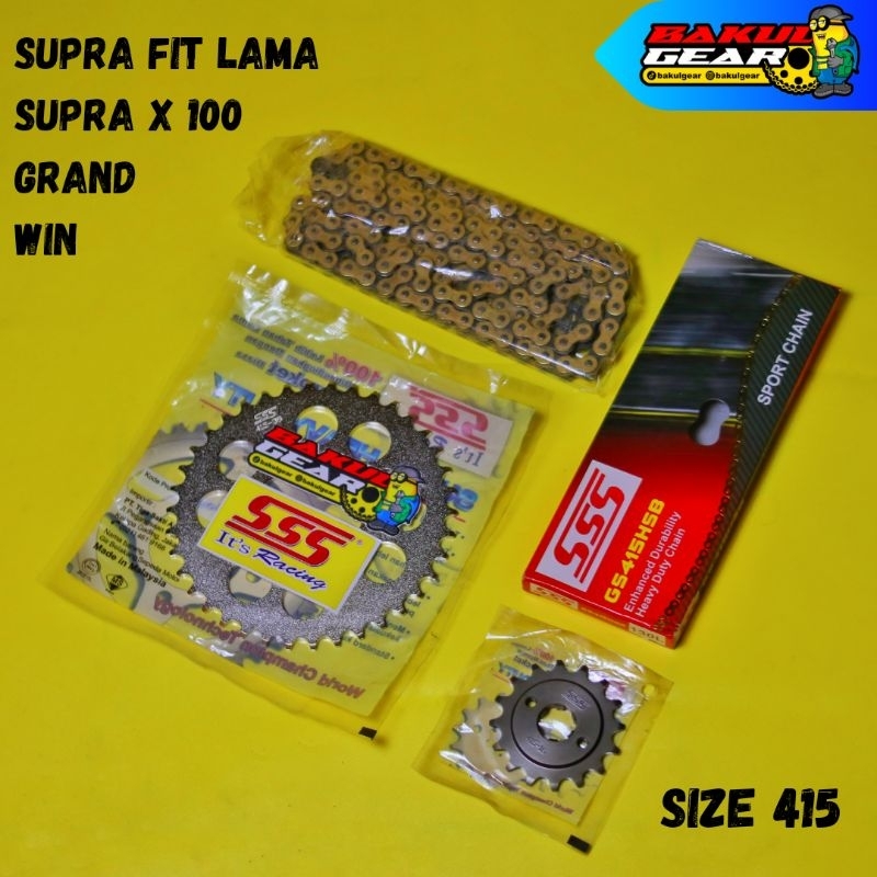 Jual Gear set Grand Astrea Supra x 100 x100 Honda win SSS Ukuran 415 Tipis (3141) Shopee