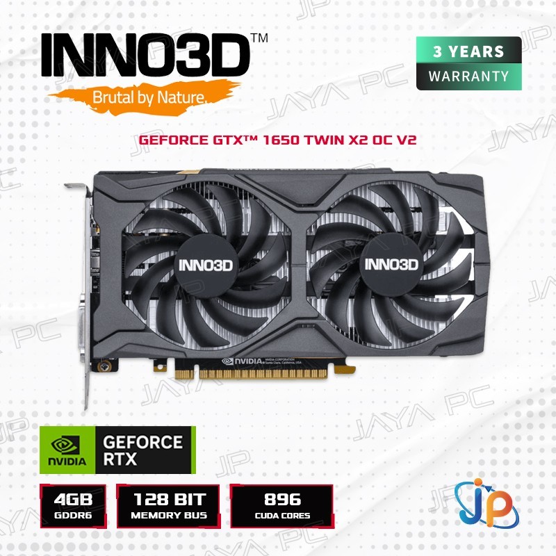 Jual VGA INNO3D Geforce GTX 1650 Twin X2 OC V2 4GB - 4 GB DDR6 | Shopee ...