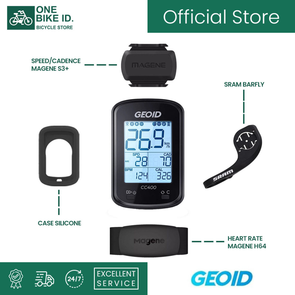 Jual PAKET PRO GEOID CC400 & Magene HR, Cadence/Speed Sensor & SRAM ...