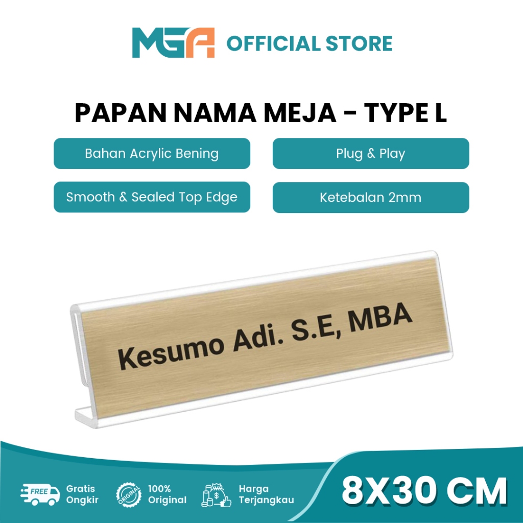 Jual Papan Nama Meja / Akrilik Nama / Nama Jabatan desain elegan - Tipe