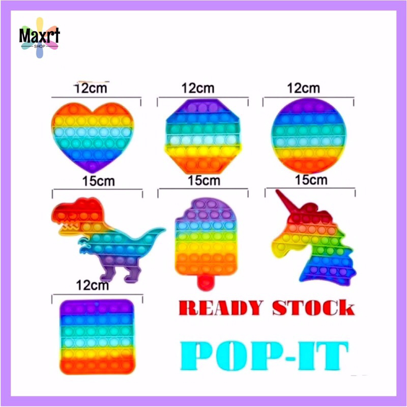 Jual New Fidget Push pop it murah popit Pop Its Square rainbow ...