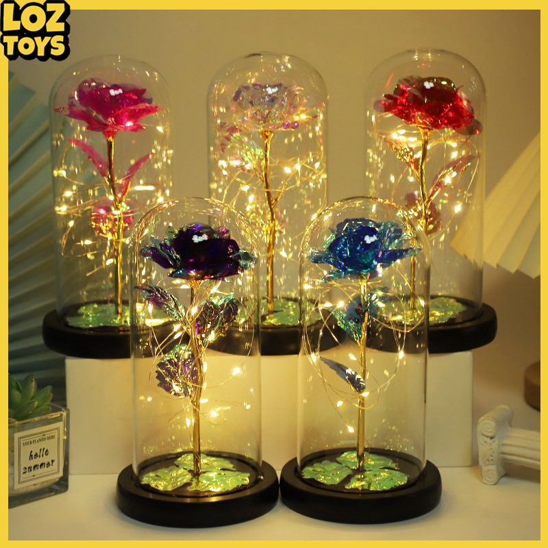 Jual LOZTOYS Lampu LED Bunga Mawar Plastik Flower Beauty And The Beast ...