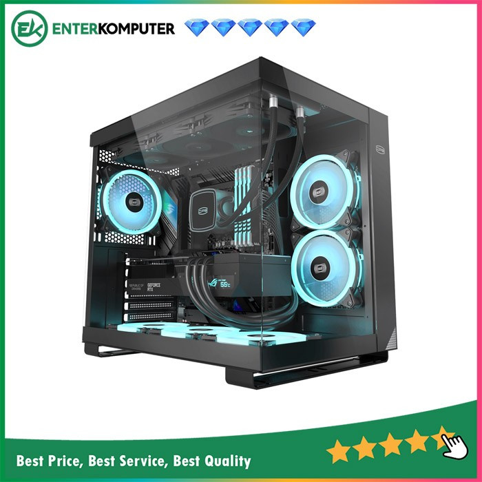 Jual Casing Pc Pccooler C T Argb Black Panoramic Window Case Shopee Indonesia