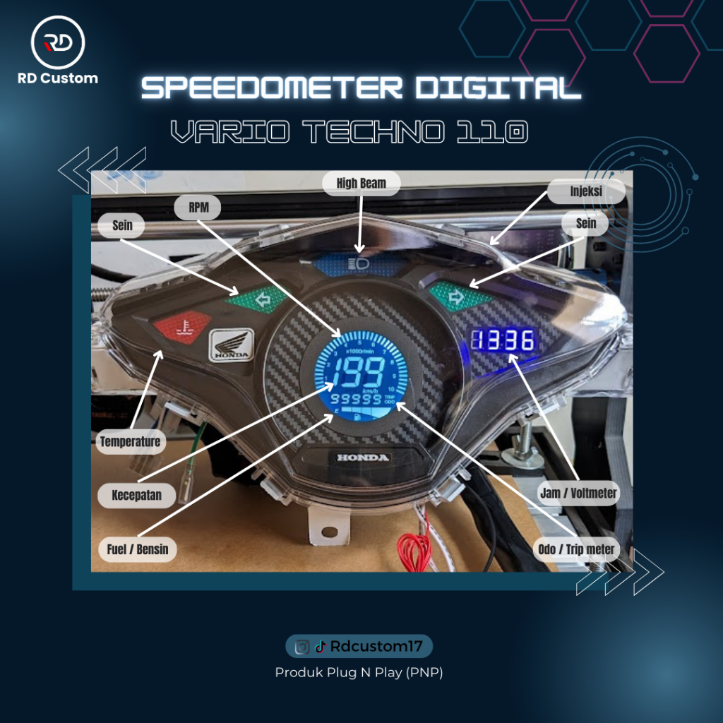 Jual Speedometer Digital Honda Vario 110 Techno PNP | Shopee Indonesia