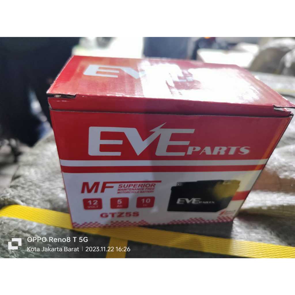 Jual AKI GTZ 5 GTZ5S AKI MOTOR 12V MERK EVE PARTS BATERY | Shopee Indonesia