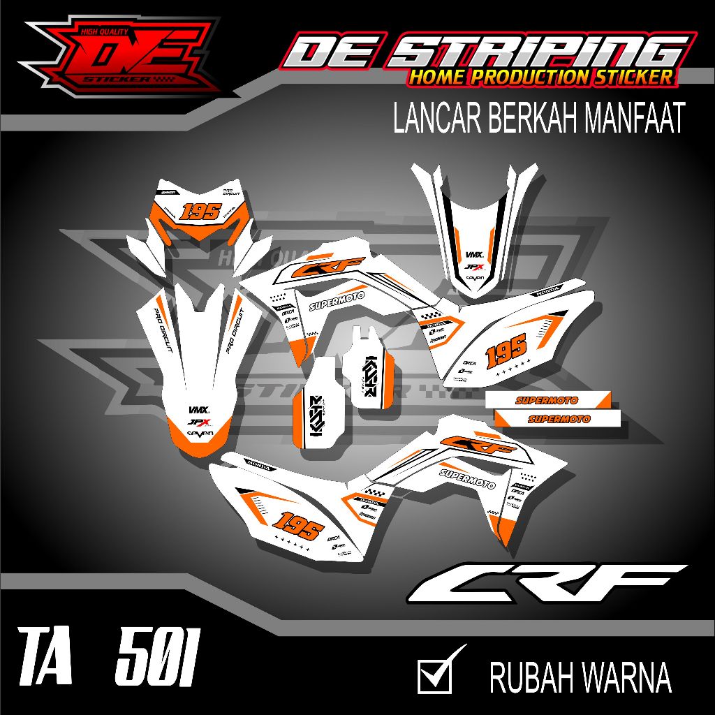 Jual Stiker Decal Crf L Fullbody Stiker Crf Putih Keren Ta