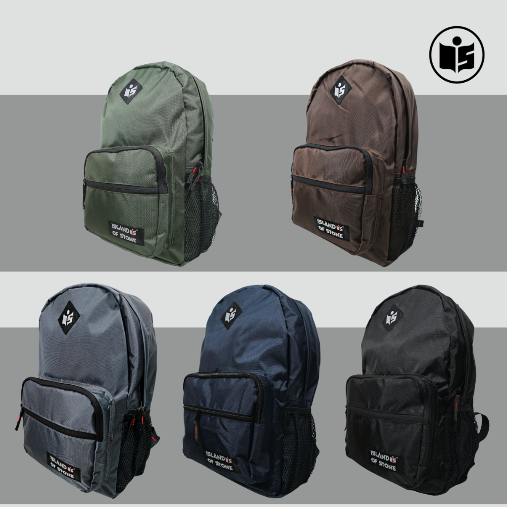 Jual Tas Ransel Backpack Basic Nilon (Patch Hitam) - Island Of Stone ...