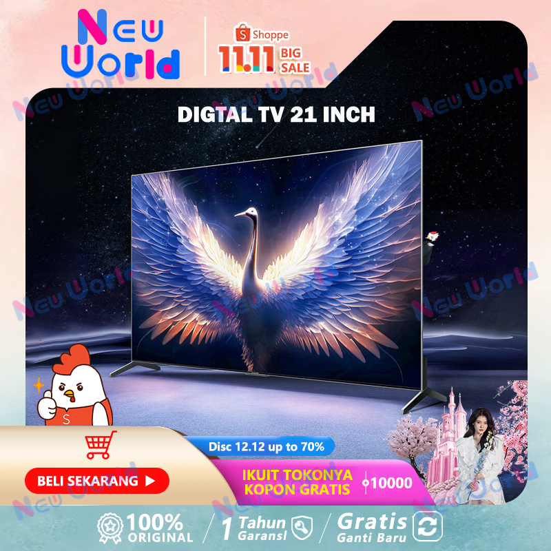 Jual TV LED 21 Inch Full HD 1080P TV Digital 21 Inch TV DVB-T2 TV Murah ...