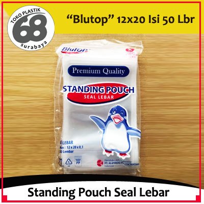 Standing Pouch Seal Lebar 12 x 20x 01 Merk Blutop Isi 50 Pcs