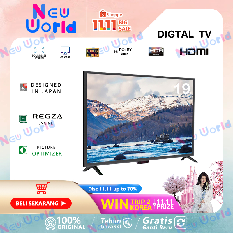 Jual TV Digital 19 Inch Full HD 1080P TV LED 19 Inch TV DVB-T2 TV Murah ...