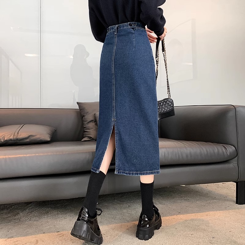 Jual Alice Rok-Highwaist Rok Jeans Wanita / Kekinian Fashion Split ...