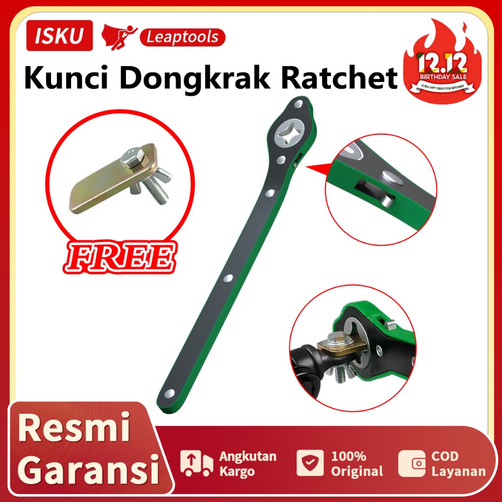 Jual Free Adapter Isku Kunci Dongkrak Mobil Ratchet Wrench Kunci