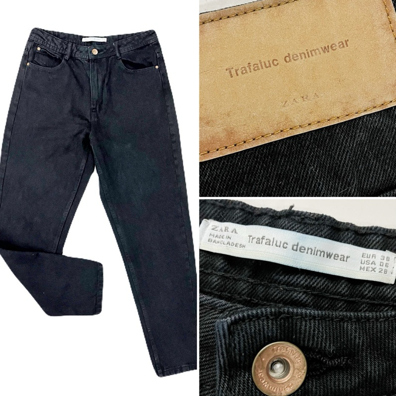 Jual TRAFALUC DENIM WEAR BY ZARA BOY FRIEND JEANS SNOW BLACK HW
