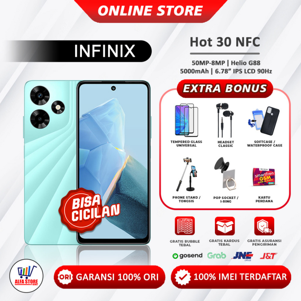 Jual Infinix Hot 50 NFC Ram 6 256gb Infinix Hot 30 NFC Ram 8 256gb Ram 8 128gb Garansi Resmi