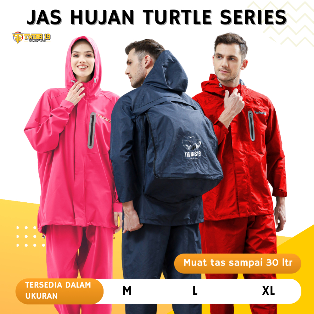 Jual Jas Hujan Backpack Jumbo Dewasa Pria Wanita Mantel Twins19