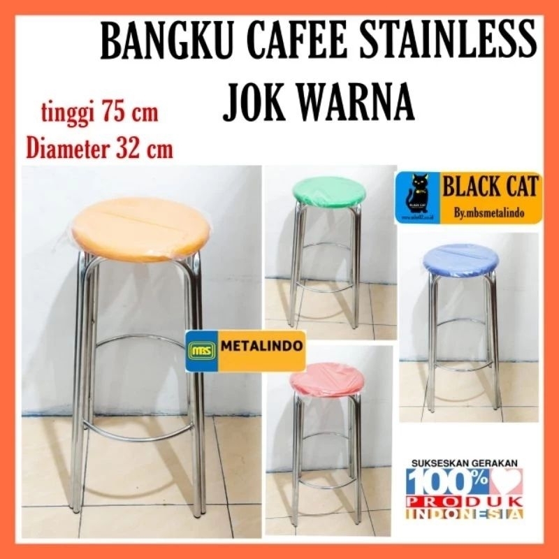 Jual Bangku Bar Stainless Tinggi 75 Cm Bangku Caffe Bangku Bakso