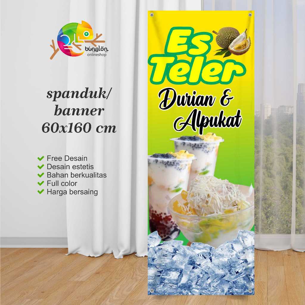 Jual Spanduk 60x160 Banner Es Teler Durian Alpukat Shopee Indonesia