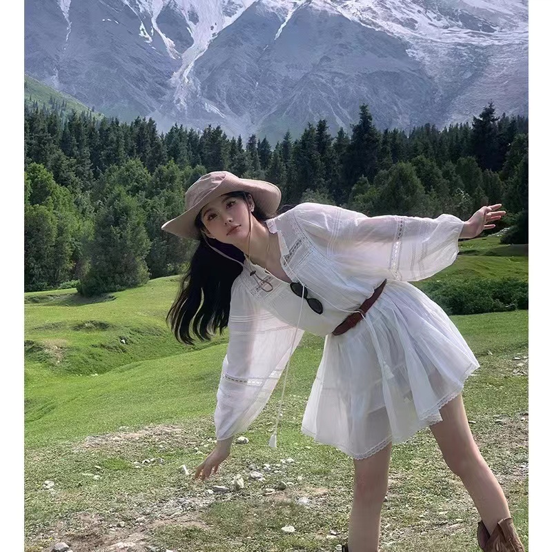 Jual 𝐑𝐄𝐀𝐃𝐘 𝐒𝐓𝐎𝐂𝐊 𝐒𝐀𝐅 - RIRI WHITE MINI dress long sleeve woman premium ...