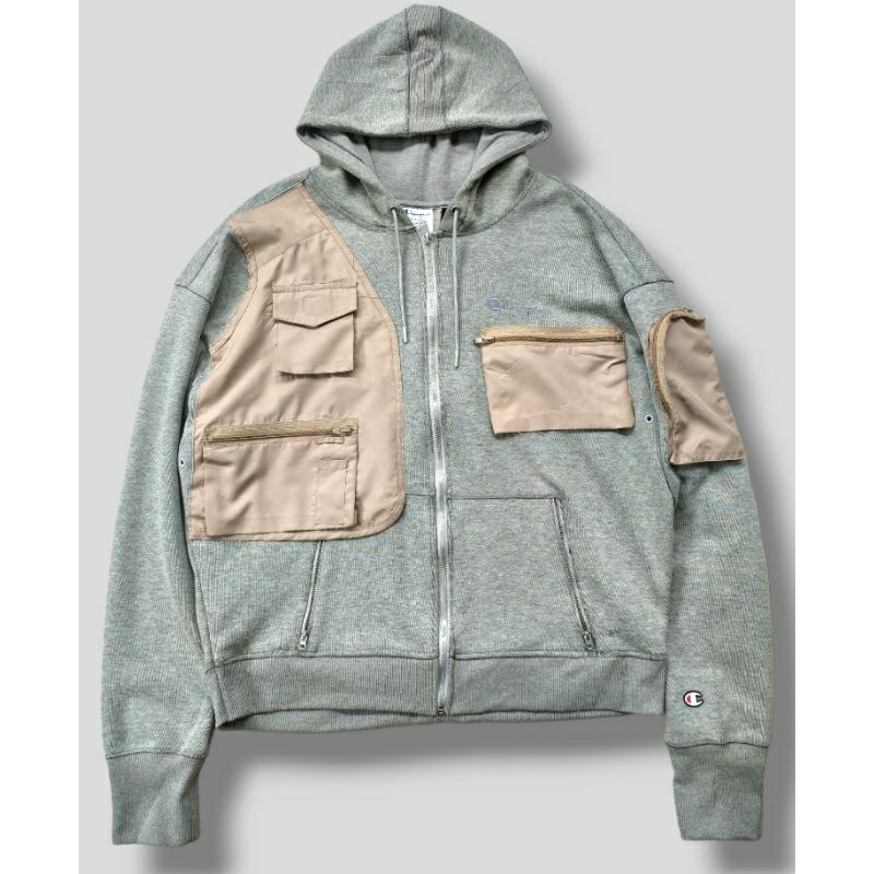 Jual Zipper Hoodie champion tactical REWORK costum | Shopee Indonesia