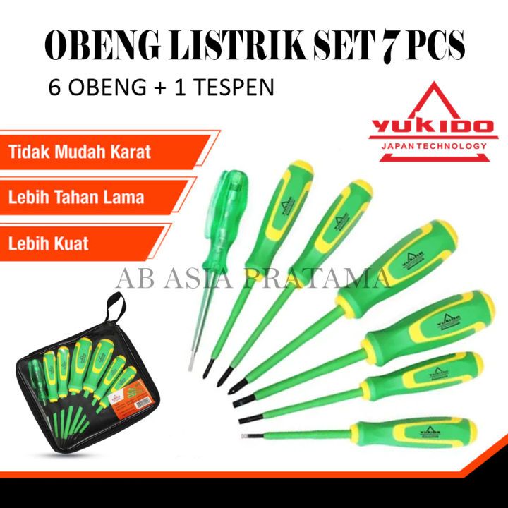 Jual Obeng set 7 plus minus obeng listrik set 9 pcs plus minus dan ...