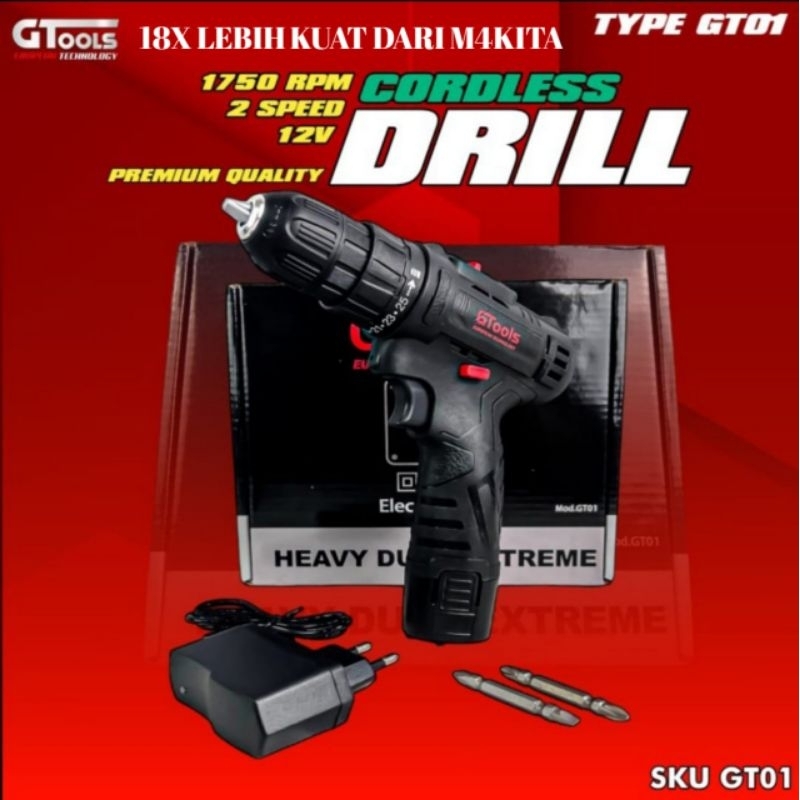 Jual COD Bor Baterai Cordless GTOOLS 12vf Garansi Resmi GT01 Shopee