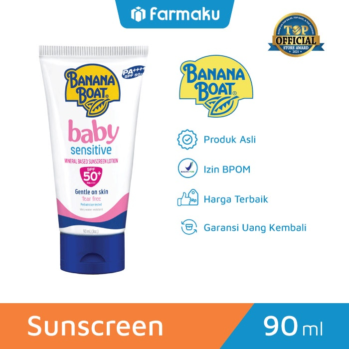 Jual Banana Boat Sunscreen Sensitive Baby Lotion SPF50+ Tube 90 ml