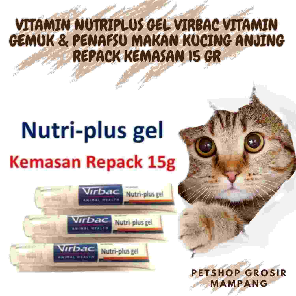 Jual NUTRIPLUS GEL Kucing Vitamin VIRBAC | NUTRI-PLUS GEL 15 gr ...