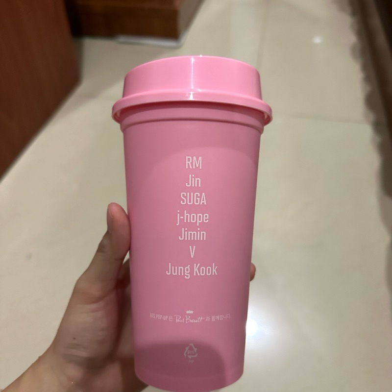 Jual Reusable Tumblr Pop Up BTS Pink Official | Shopee Indonesia