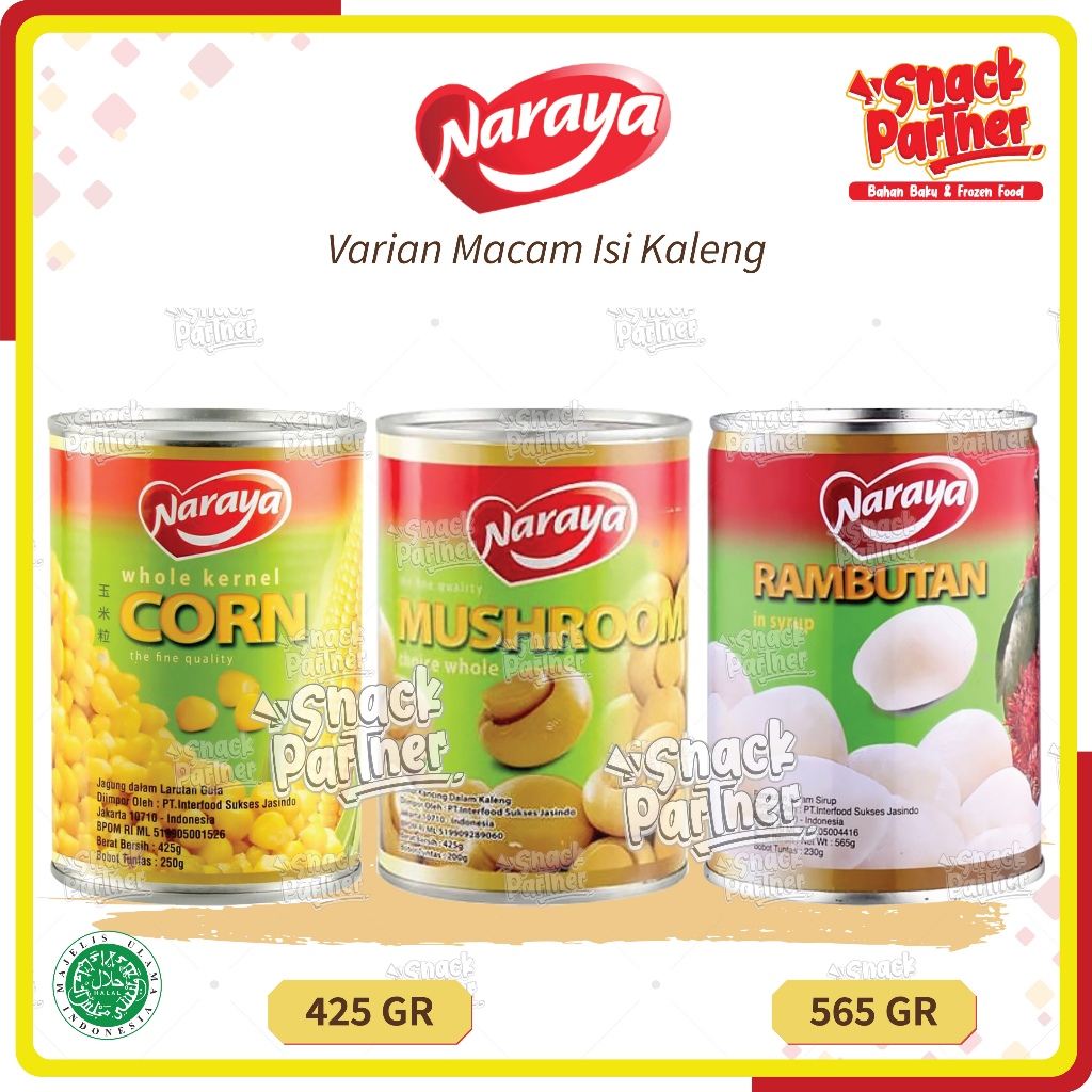 Jual Naraya Kaleng 425 565 Gr Corn Jagung Utuh Jamur Kancing Whole