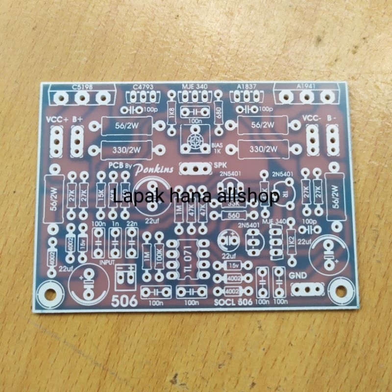 Jual PCB driver socl 506 tef pcb fiber fr4 pcb driver power amplifier