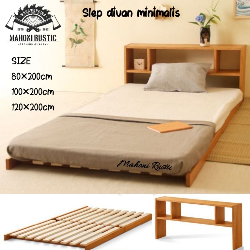 Jual sleep dipan kayu Divan alas kasur minimalis + rak | Shopee Indonesia