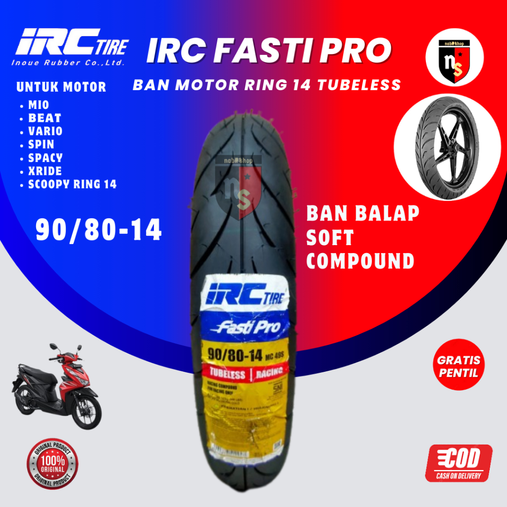 Jual Ban Motor Matic RACING COMPOUND // IRC FASTI PRO 90/80 Ring 14 ...
