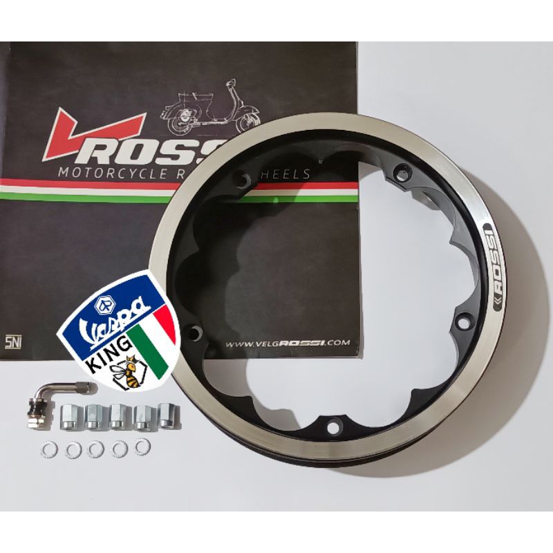 Jual Velg Tubeless Vespa Klasik Ring 10 VROSSI VRX Hitam Lis Chrome