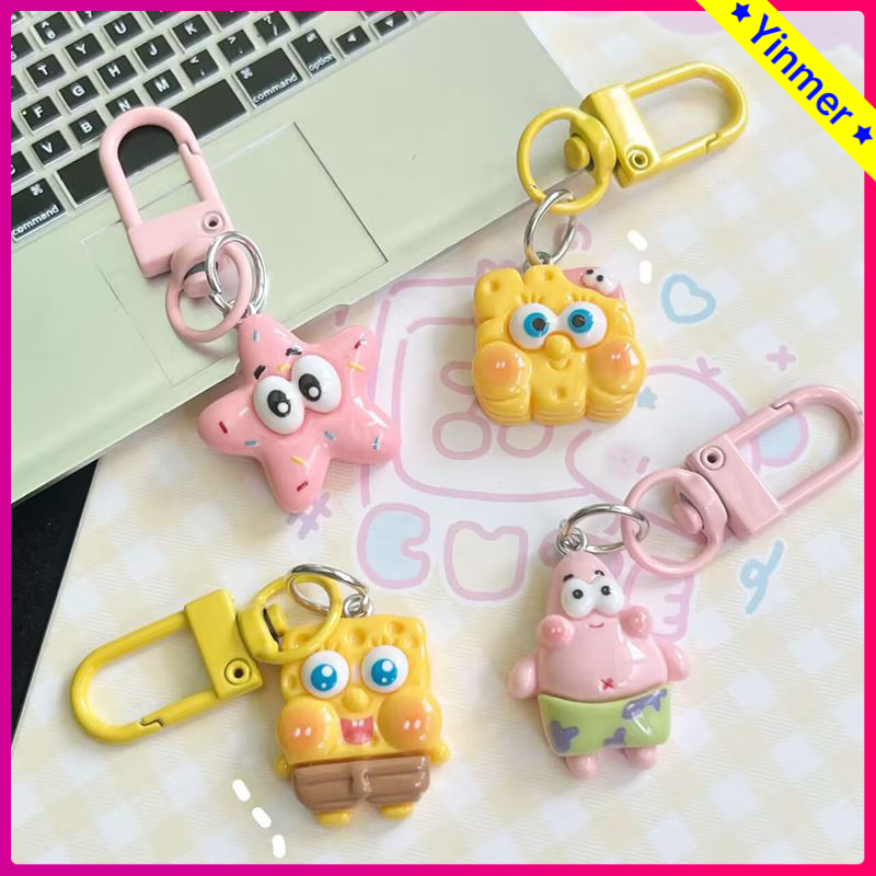 Jual COD Gantungan Kunci Motif Spongebob Kartun Lucu/Keychain Cute Mini ...