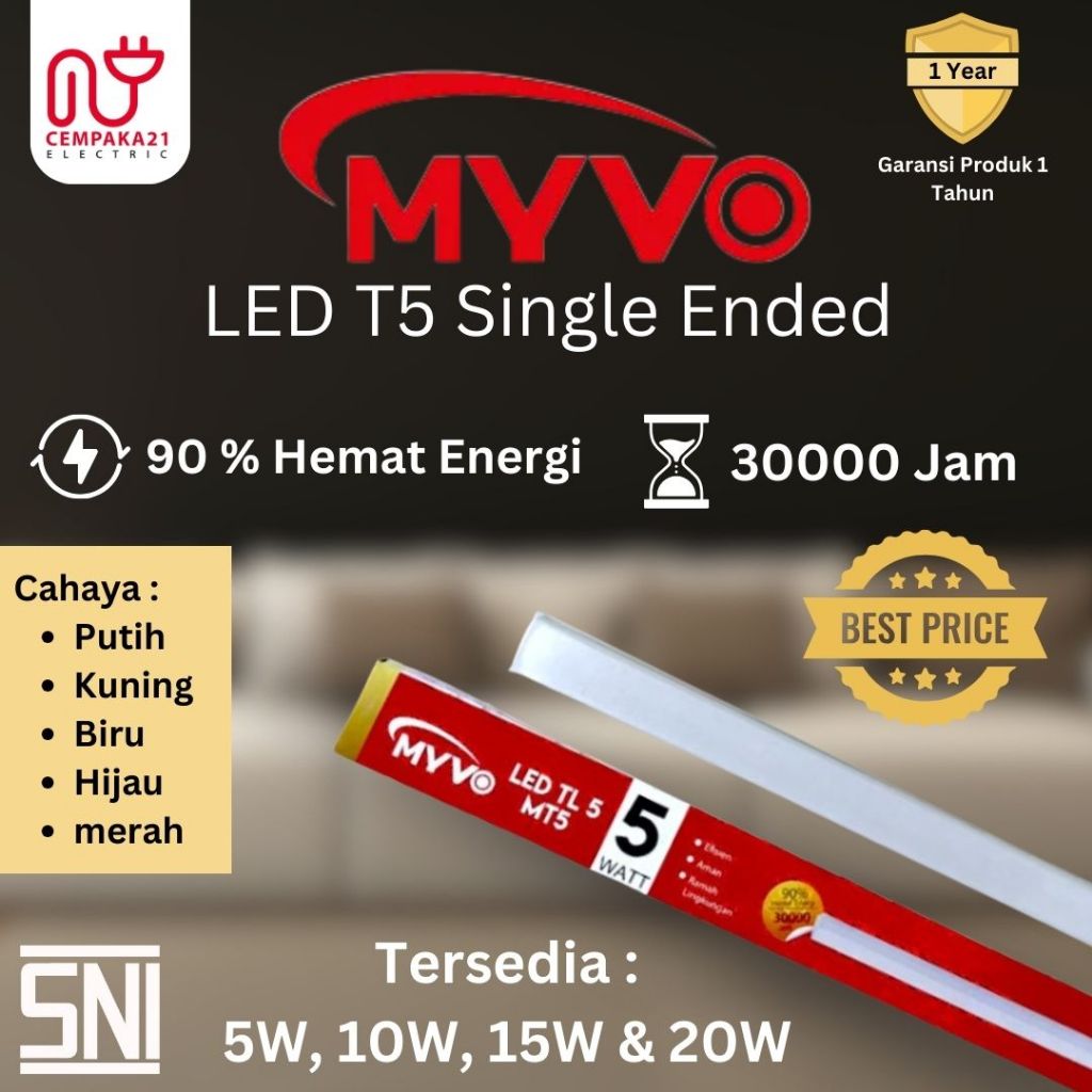 Jual Lampu Led Neon T5 TL5 Myvo 5W 10W 15W 20W Warna | Shopee Indonesia