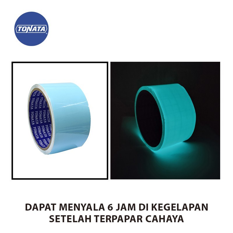 Jual Tonata Lakban Glow In The Dark Biru Fosfor Tape Luminous Sticker ...