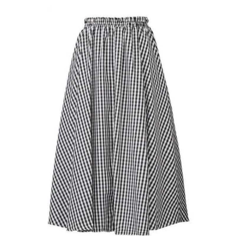 Jual Rok Payung Panjang Motip Kotak Wanita Muslimah Kekinian Skrit ...