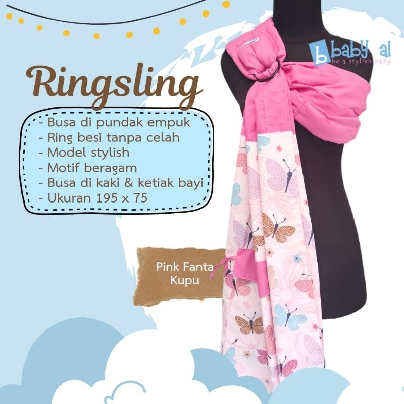 Jual BABY AL Gendongan Ring Sling Fanta Polos Mix Motif