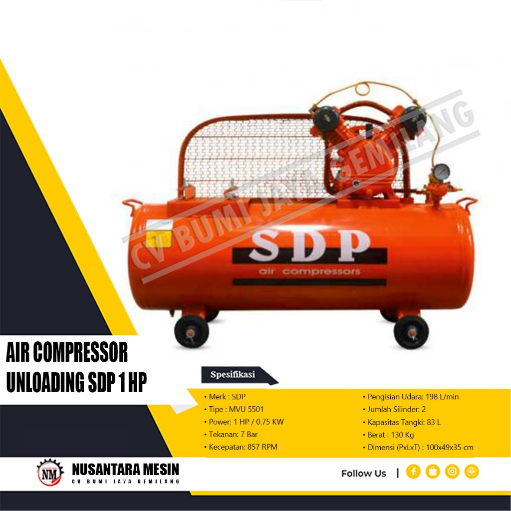 Jual MESIN KOMPRESOR UDARA / COMPRESSOR UNLOADING SDP 1 HP Shopee